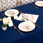 6 Pack Tablecloth 60 x126 inch Polyester Table Cloth for 8 Foot Rectangle Tables,Stain and Wrinkle Resistant Washable Fabric Table Covers Polyester Navy Blue Table Clothes for Wedding,Party,Banquet - Image 4