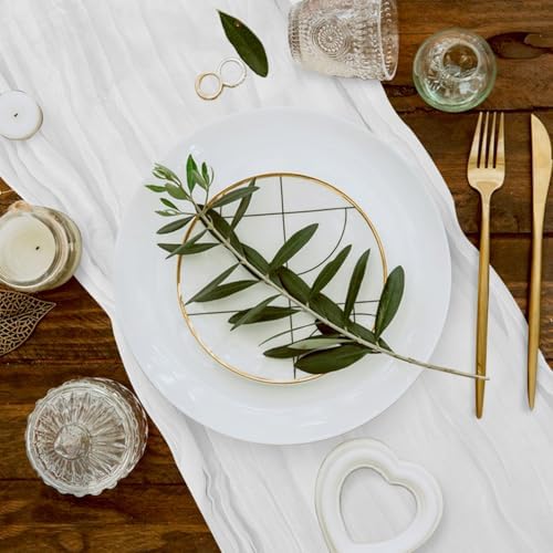 12 Pack Cheesecloth Table Runner, Runner Gauze Boho Wedding Decor Romantic Table Runner for Wedding Birthday Party(35" x 118") (Beige) - Image 5