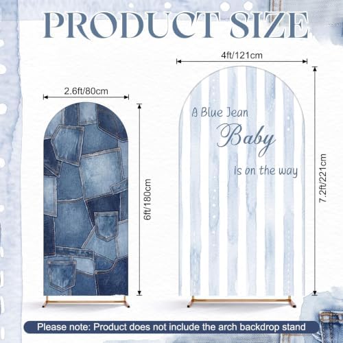 Mindsoft 2 Pcs Arch Cover Backdrop, Blue A Blue Jean - Image 2