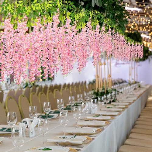 Alotiki Pink Wisteria Hanging Flowers,150 Pack Fake Hanging Flowers - Image 6