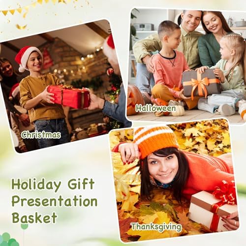 AFOROEOA 10PACK Baskets for Gifts Empty, 12"x 8"x 5" Woven Gift Baskets with Gift Bags and Bows Empty Gift Baskets for Christmas Shelf Small Storage Baskets with Handles, White - Image 7