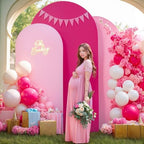 Pink Arch Backdrop Cover Set of 3 Wedding Arch Covers Stretchy Backdrop Baby Shower Birthday Party Hot Pink Arch Cover 6.6FT 7.2FT 8FT Hot Pink Arch Stand Cover Spandex Bridal Shower Decoration - Image 3