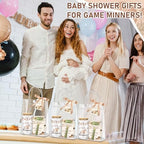 Reallnaive 6 Set Coffee Themed Baby Shower Game Prizes for Player Winners Tumblers with Lids Straws Roller for Face Pens Spiral Notebooks Gift Bags for a Baby Is Brewing Shower Guests Game Favors - Image 6
