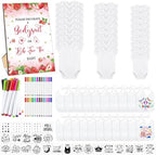 Panitay 100 Pcs White Baby Bodysuits Bibs Kit 25 Guests, Strawberry by Panitay