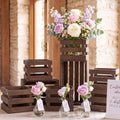 6 Pcs Wooden Vase for Centerpieces Vintage Wood Storage Crates Boxes Design Farmhouse Decorative Wedding Flower Baskets Table Centerpieces Woodland Party for Baby Shower Art Craft (Retro) by RimCereal
