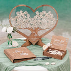 2B1WEDDING Personalized Wedding Guest Book Alternative Herat with Tree - Image 3