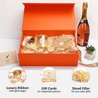 Orange Magnetic Gift Box for Thanksgiving Presents, 13.85"x8.35"x4.45" - Image 6