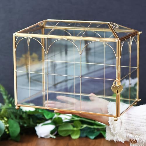 HighFree Glass Wedding Card Box with Lock & Slot (With Arch, Medium) - Image 4