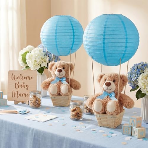 Sosation 6 Sets Hot Air Balloon with Bear Stick Glue Gun, Blue - Image 2