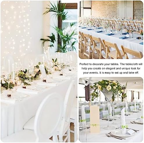 4 Pack Rectangle Tablecloth 60x126 Inch White Washable Polyester Table Cover for Wedding Dining Table Buffet Parties Banquet Decoration（White） - Image 5