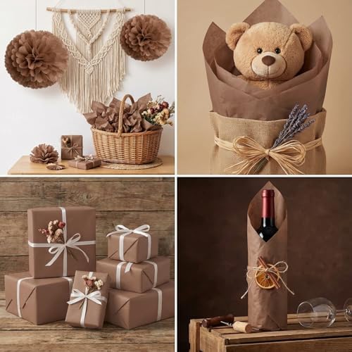 500 Sheets Brown Tissue Paper Bulk 15 x 20 Inch for Fall Harvest Gift Bags - Image 6