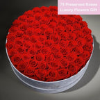 Prifroti 75 Preserved Roses in Suede Box – Luxury Rose Flower Arrangement, Preserved Flowers Gifts for Women, Wife or Mom – Birthday, Anniversary, Valentine’s Day, Mother's Day (Red) - Image 4