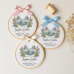 Embroidery Baby Name Sign, Personalized Welcome Baby Hoop Sign with Bow, Custom Baby Name Sign for Hospital, Infant Baby Shower Gifts New Parents (17) - Image 2