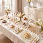 Rubtlamp 60Pcs Clear Gold Plastic Plates, Gold Glitter Disposable Plates, Hammered Plastic Plates Included 30 Dinner Plate And 30 Dessert Plates for Party - Image 6