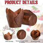Potchen 800 Pcs Tulip Cupcake Muffin Liners,Solid,Classic Style - Image 3