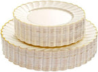 YOUBET 60PCS Ivory Scalloped Plastic Plates for Wedding Party by YOUBET