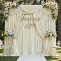 60x12ft Ivory Backdrop Curtain for Wedding Parties, 12 Panels (5x12 ft Each) Wrinkle-Free Dackdrop Curtains, Silky Draping Fabric for Birthday Party, Baby Shower, Photo Background by Gogoparti