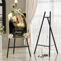 Black Metal Easel Stand for Sign,Heavy Duty Art Easel with Adjustable Chain,Tripod Structure,4-Level Height—Easels for Wedding Welcome Sign Holder,Baby Shower Poster,Birthday Party,Posters by GTSABWAY