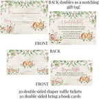 Amanda Creation Oh Deer Baby Shower Invitations, Woodland Baby Girl Shower Invitations Bundle with Envelopes, Diaper Raffle, Bring a Book Cards & Stickers - Image 3