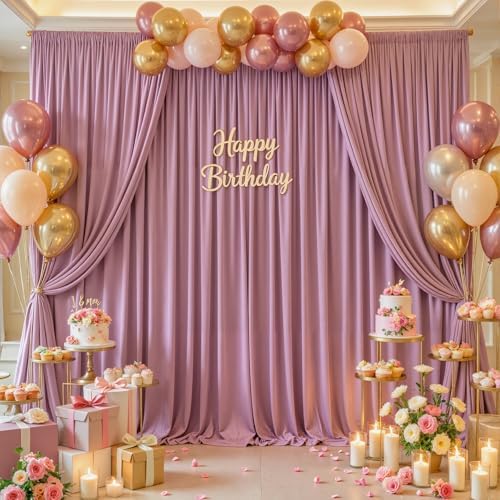 10 x 10ft Rose Pink Backdrop Curtains, Dusty Rose Drapes for Backdrop - Image 7