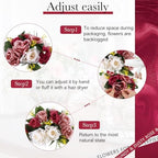 Hotop 12 Pcs Silk Rose Flower Balls,Burgundy, Dusty Pink, Creamy White - Image 5