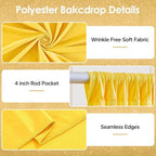 40x10ft Yellow Backdrop Curtains for Wedding Parties Wrinkle Free Photo Backdrop Drapes for Photography Birthday Baby Shower Soft Fabric Party Backgournd for Photoshoot 5x10ft, 8 Panels - Image 2