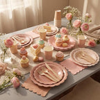Yaomiao 175 Pcs Boho Party Supplies Brown Paper Plates Cups Napkins Set - Image 4