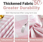 Laolitou Pink Gingham Table Cloth Rectangle Tables Buffalo Plaid Checkered Tablecloth Cotton Linen Farmhouse Tablecloths Washable Wrinkle Free for Baby Shower Picnic Kitchen, 60"x106" 8-10 Seats - Image 4