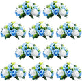 NUPTIO Flower Balls for Wedding Table Centerpieces, Blue & White Fake Rose by Nuptio
