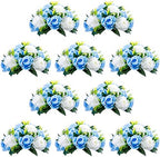NUPTIO Flower Balls for Wedding Table Centerpieces, Blue & White Fake Rose by Nuptio