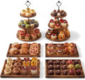 6pcs Wooden Dessert Table Display Set, 3 Tier Cupcake Stand Set with Serving Trays, Rustic Dessert Display Stand, Cake Stand Set for Wedding Dessert Table, Birthday, Baby Shower, Party Food Display, Home Decor by Unknown