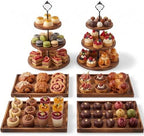 6pcs Wooden Dessert Table Display Set, 3 Tier Cupcake Stand Set with Serving Trays, Rustic Dessert Display Stand, Cake Stand Set for Wedding Dessert Table, Birthday, Baby Shower, Party Food Display, Home Decor by Unknown