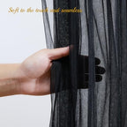 20x8ft Black Tulle Backdrop Curtain with Lights String for Parites, Sheer Backdrop Curtains for Wedding Baby Shower Birthday Party Photo Shoot Decorations - Image 6