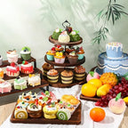 Teenyyou 5 Pcs Wood Dessert Table Display Set Cupcake Stand, Dark Color - Image 4