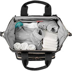 Skip Hop Diaper Bag Backpack: Mainframe Large Capacity Wide Open Structure with Changing Pad & Stroller Attachement, Black with Gold Trim - Image 4