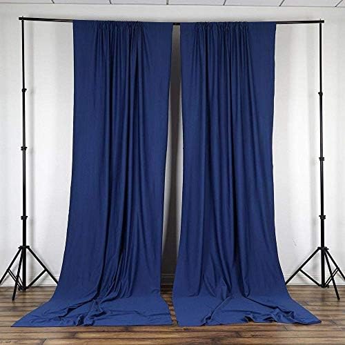 AK TRADING CO. 10 feet x 8 feet IFR Polyester Backdrop Drapes Curtains Panels with Rod Pockets - Wedding Ceremony Party Home Window Decorations - Navy Blue - Image 3