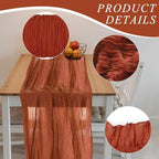 6 Pack Cheesecloth Table Runner 10Ft Christmas Gauze Boho Table Runners for Wedding Decor Bridal Shower Decorations Baby Shower Party(35" x 120") - Image 3