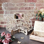 Wedding Guest Book Alternative, Wood Butterfly Baby Shower Guest Book Wedding Reception with 80pcs Wooden Butterflies and Drop Box, Rustic Wedding Sign Decor for Anniversary and Ceremony Party by JokLGrs