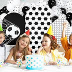 Foilswirl Spandex Arch Backdrop Cover 34 Pcs Soccer Birthday Background Decorations 4ft 5ft 6ft Soccer Arch Backdrop Covers Black White Balloons for Sport Game Football Birthday Party Decor - Image 2
