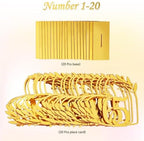 Wedding Table Numbers 1-20, Gold Heart Design with Leaf Detail, Freestanding Metal Table Decor - Image 3