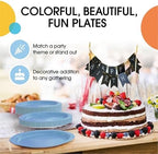 Party Solids Exquisite Light Blue Paper Plates Disposable Heavy Duty 200 Pcs - 100-7 & 100-9 Light Blue Disposable Plates for Party Heavy Duty 350 GSM for Birthday Supplies - Image 5