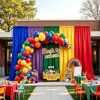 10x7FT Rainbow Backdrop Curtain - 5 Colors Colorful Curtains Backdrop - Wrinkle Free Reusable Rainbow Backdrop Draping Fabric for Baby Shower, Party, Classroom, Back-to-School & Kids Birthday - Image 6