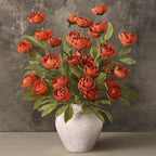 12 Pcs 27" Faux Silk Peony Artificial Fall Flowers Stems for Vase (Orange) by VIERENA