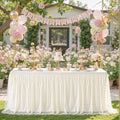 Ivory Tablecloths for 6 Foot Rectangle Tables Ivory Table Cloth Rectangle Tulle Tablecloth 6ft Cream Stretch Spandex Table Cover for Wedding Baby Shower Birthday Party Banquet Desk Table Skirt by HBBMAGIC