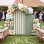 Sage Green 2 Set Striped & Solid Ripple Arch Backdrop Cover - Image 6