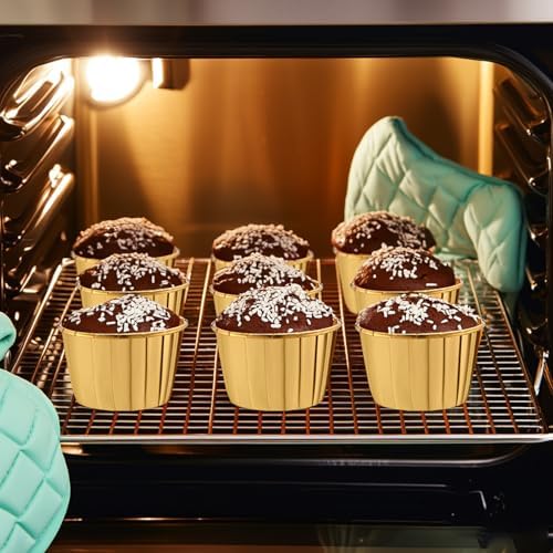 600 Pack Gold Cupcake Liners Bulk Disposable Foil Muffin Cup - Image 2