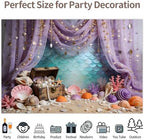 13x6ft Under The Sea Mermaid Backdrop Starfish Corala Pearl Background Ocean Princess Birthday Party Decorations Banner Baby Shower Wedding Portrait Photography Booth Props - Image 5