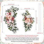 2 Pcs Wedding Arch Flowers Swag Rose Peony Garland for Ceremony - Image 7