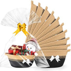 AFOROEOA 10PACK Black Brown Baskets for Gifts Empty, 12"x 8"x 5" Woven Gift Baskets with Gift Bags and Bows Empty Gift Baskets for Christmas Shelf Small Storage Baskets with Handles by AFOROEOA
