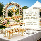 3-Tier Metal Cupcake Stand Tiered Dessert Serving Tray Candy Cookie Display Holder for Wedding Birthday Party Afternoon Tea Table Decor (Gold) - Image 5